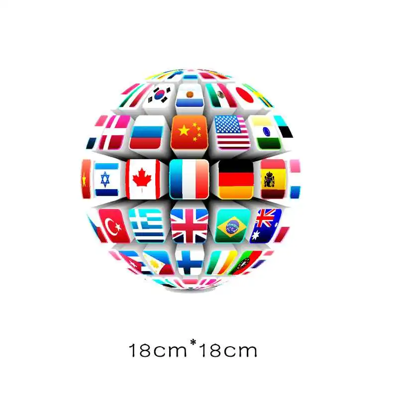 Карта мира Флаг патч одежды наклейки полосы для одежды железные патчи для глажения аппликации для одежды футболка аппликация - Цвет: b