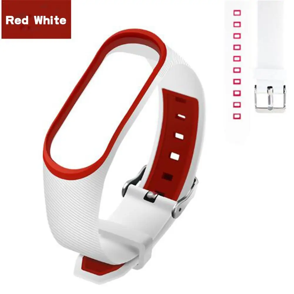 

2019 Newest Dual Color Silicone Replacement Wristband Watch Band Strap For MiBand 4 Mi Band 4 MiBand 3 Xiaomi 4/3 Smart Bracelet