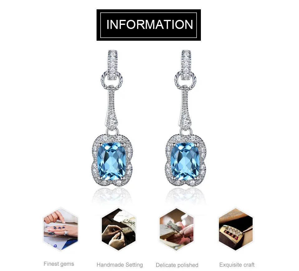 UMCHO swiss blue topaz earrings for women fashion (1)