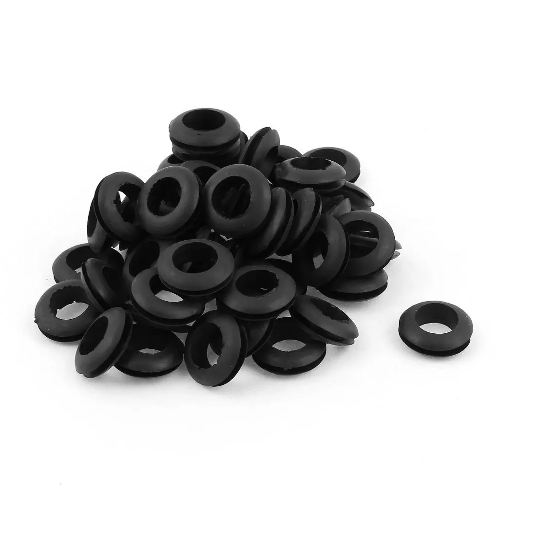 50 Pcs Rubber 14mm Open Hole Ring Dual Side Wiring Grommetin Grommets