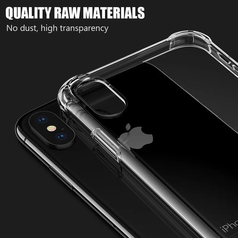 KIPX1046_4_Luxury Shockproof Transparent Cases for iPhone XS XR XS Max Soft Silicone Phone Case for iPhone 5S SE 6S 7 8 Plus Back Cover