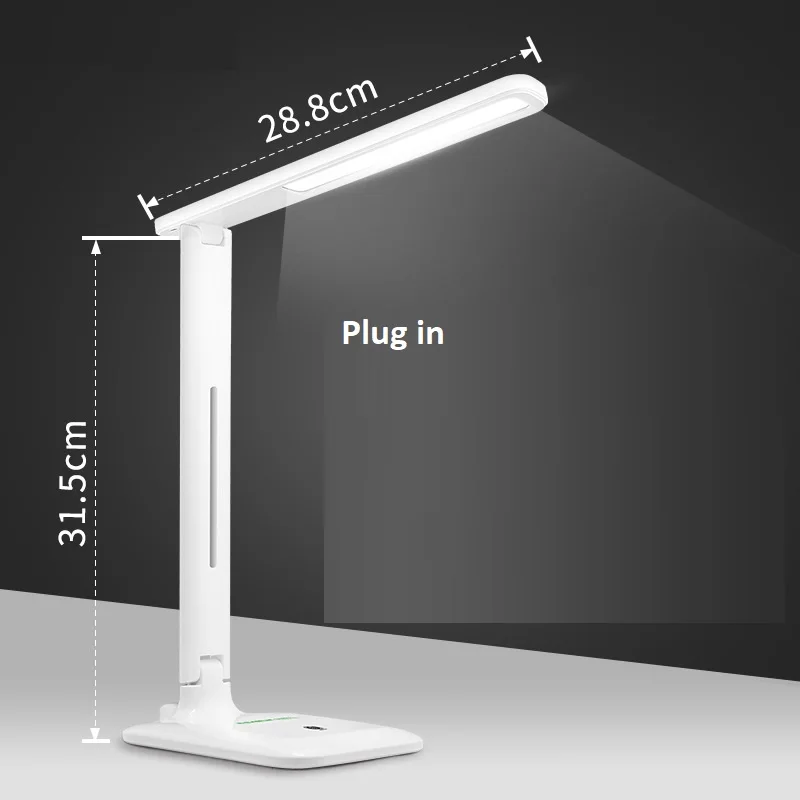 Настольная лампа LukLoy с защитой зрения, перезаряжаемая, светодиодный, затемняющий цвет, настольная лампа, обучающая, сенсорная, складная, для спальни, детская, настольная лампа