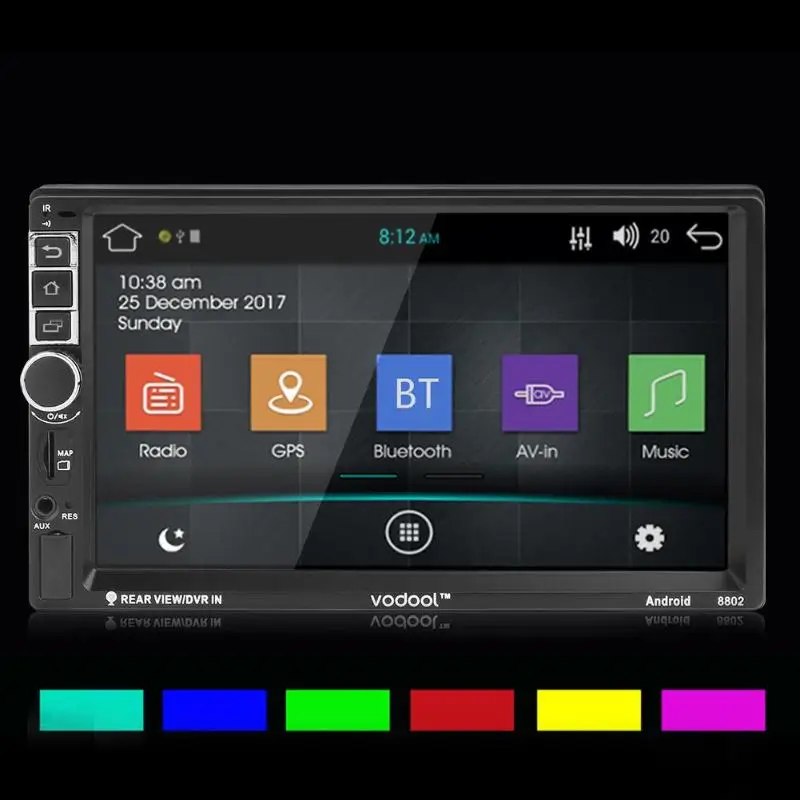 Top VODOOL 2 Din Android 7.1 Quad-core Car Stereo Player Multimedia Video MP5 Player 3G 4G WiFi GPS Navigation Audio Player+ Camera 19