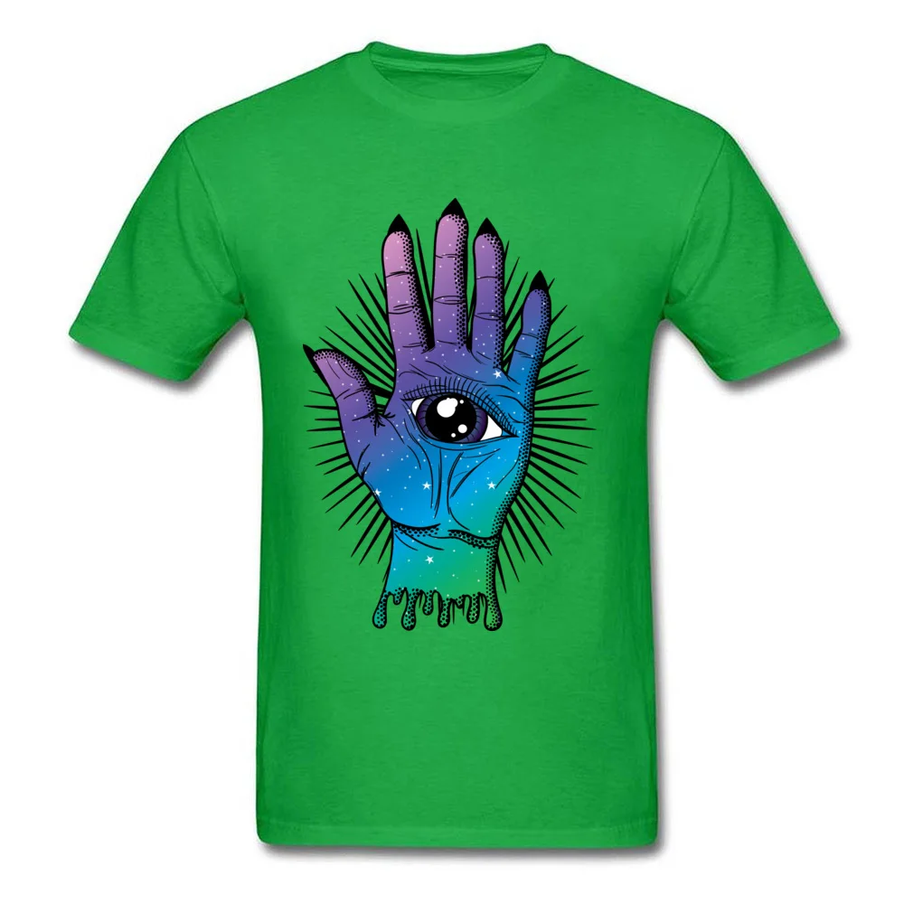 All Seeing Palm Summer Cotton Fabric Crewneck Tops Tees Short Sleeve Printed On Clothing Shirt Wholesale Gift T-shirts All Seeing Palm green