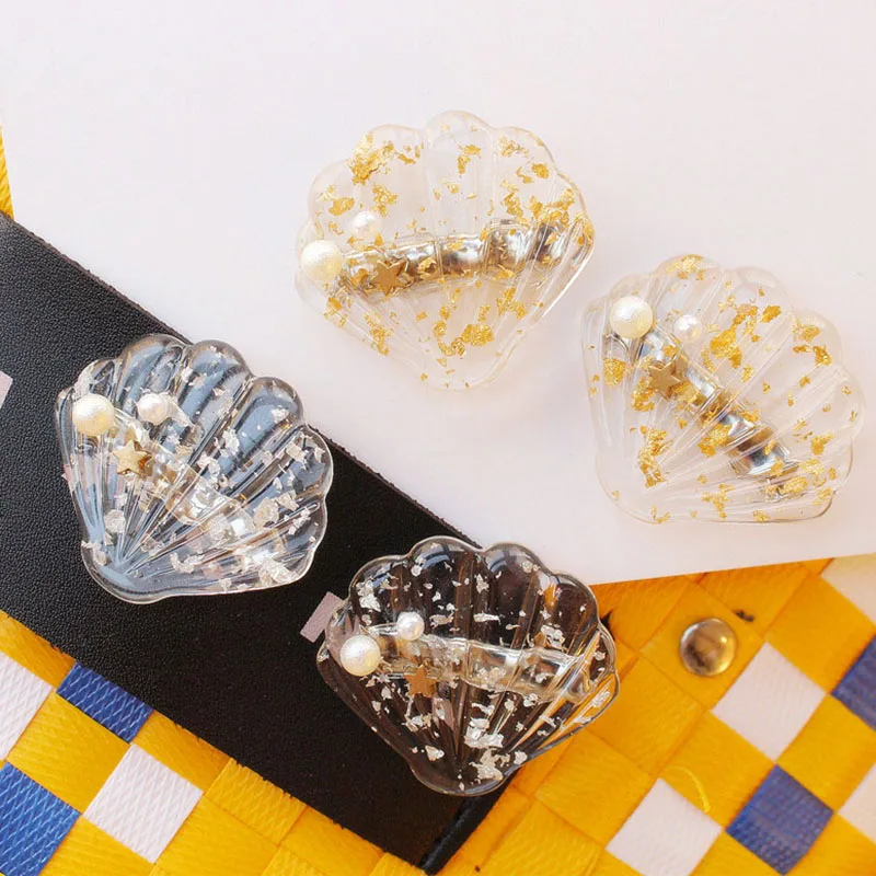 

New Women Girls Acrylic Shell Hair Clips Tin Foil Sequins Hairpins Barrettes Headwear Hair Accessories