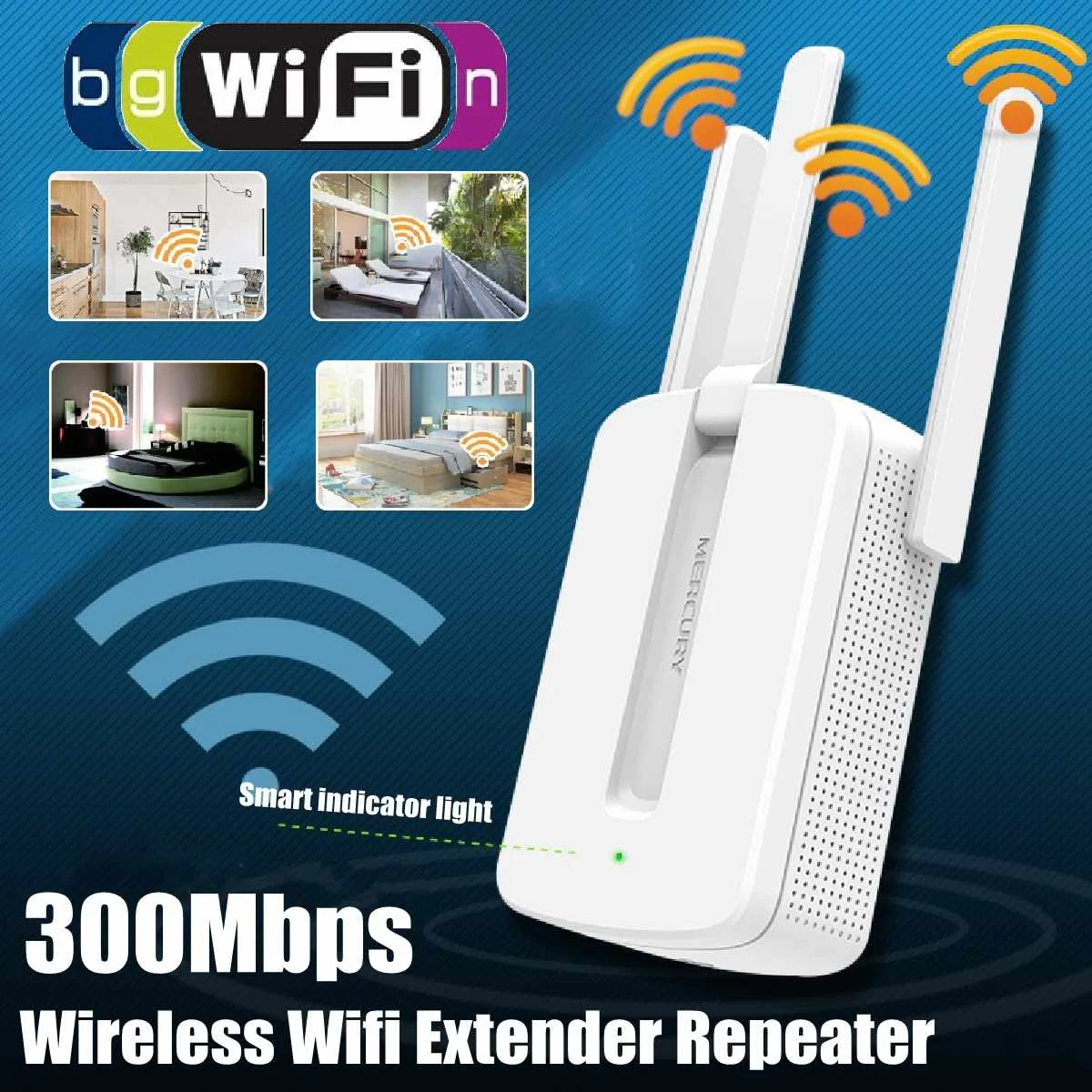 

LEORY 300Mbps Wireless Wifi Repeater 2.4G Router 3 Antenna Signal Booster Extender Amplifier 802.11N/B/G