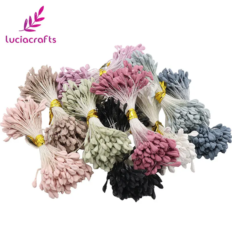 Lucia crafts 900 шт./лот 3 мм Смешанные 9 цветов матовый двойной цветок с головками stamen pistil торт украшения для самодельного изготовления C1203