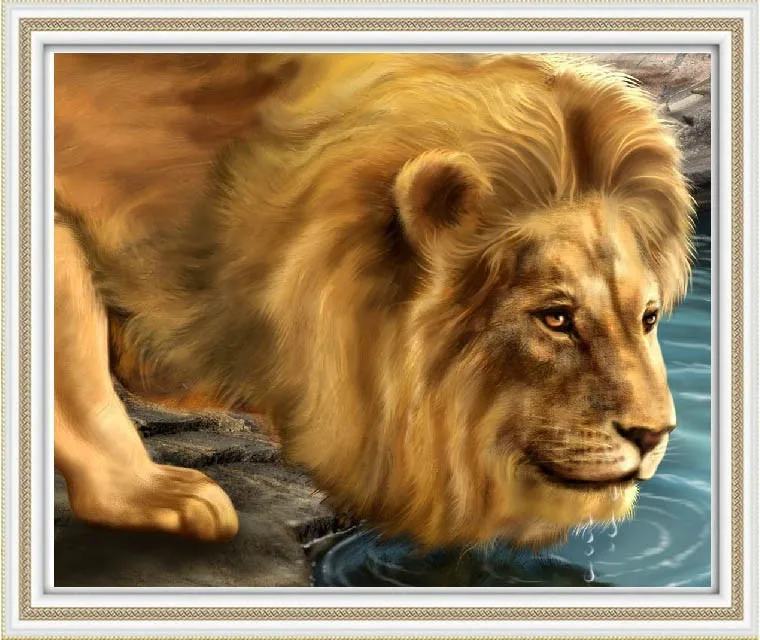 

5d Diamond Embroidery Animal Lion Cross Stitch Dmc Cross Stitch Mosaic Painting Rhinestones chinese embroidery kits Needlework