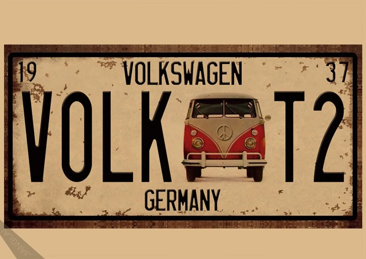 Винтажный постер на обочине Volkswagen/Ностальгический/крафт бумага постер/бар кофе