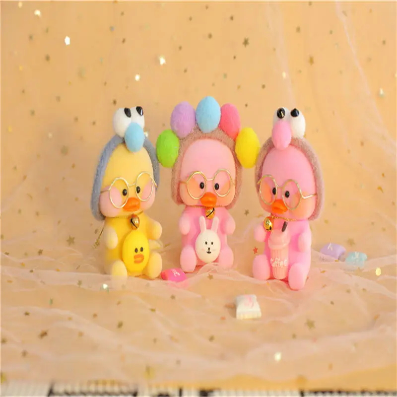 Плюшевая игрушка Сидящая Lalafanfan милый брелок Kawaii кафе Mimi желтая утка фигурка
