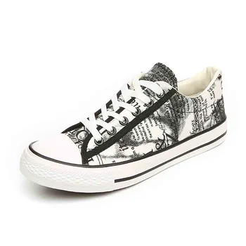 

Graffiti Chaos Summer Canvas Shoes Men's Casual Tide Shoes Spring Peas Men's Shoes Korean Version Of A Pedal Lazy Old Beijing