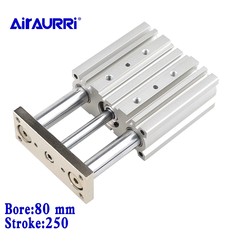

MGPM MGPL compact Guide Cylinder Bore 80mm stroke 250mm Slide bearing and ball bushing MGP Guide rod thin type
