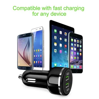 Car USB Charger Quick Charge Car Phone Charger Dual Usb Qc 3.0 Fast Charge Car Charger Halo Car Charger USB Car Charger_3.4