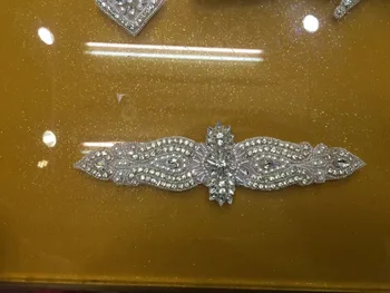 

Rhinestone decoration Pearl Beaded Rhinestone Trimming Applique Crystal For Wedding Dress wedding dress belt for fashion