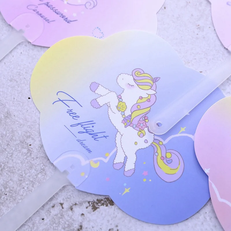 1pcs cartoon sweety cloud shape unicorn theme fans summer hand
