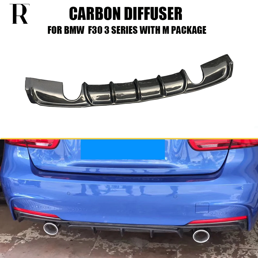 F30 M Performance Style Carbon Fiber Rear Bumper Diffuser Lip for BMW
