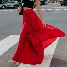 Женские плиссированные юбки, одноцветные богемные облегающие Женские длинные юбки на весну GDD99