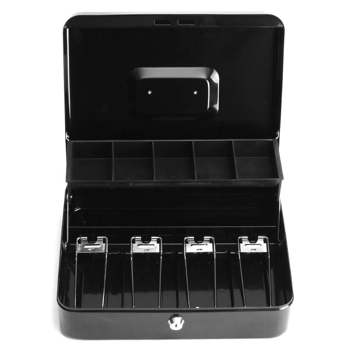 Safurance Cash Box Money Drawer Key Locking Safe Lock Tiered Tray