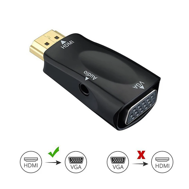 Buy OKUT For HDMI To VGA Adapter Converter cable With Audio Cable Support HD 1080P For PC
