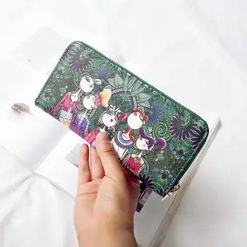 

Women Wallets Brands Female Wallets Long Dollar Price Money Clip PU Canvas Coin Holder Cluch Bags High Quality Purse