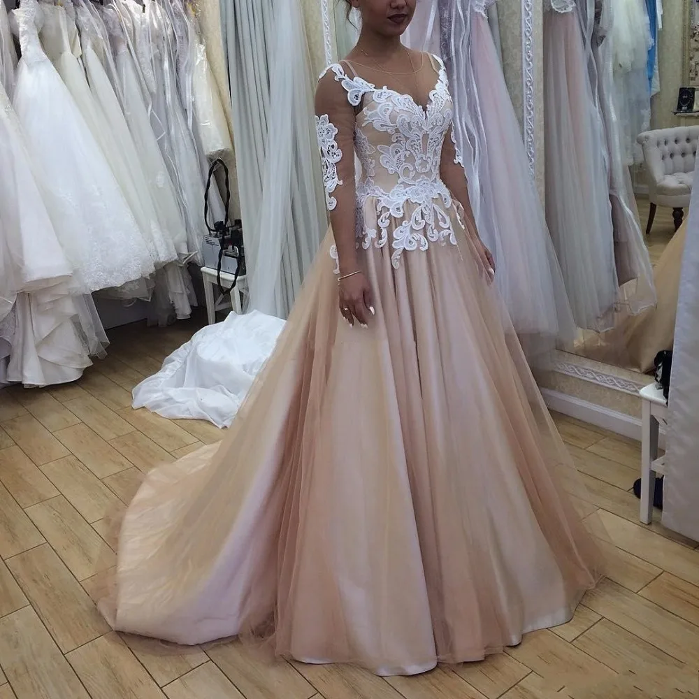 

robe de soiree Lebanon Evening Gowns Sheer Sleeve Custom Made Prom Gown Elegant Long Formal Dresses vestido de festa longo 2019