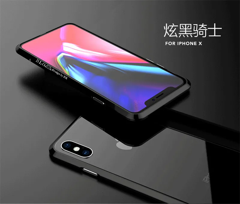 Роскошный высококачественный алюминиевый металлический бампер для iPhone XS Max X чехол в форме колонки с металлической кнопкой