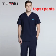 V-образная горловина одежда доктора больница медицинские наборы для скраба Женская аптечка одежда хирургические скрабы рубашки медицинская форма салон красоты