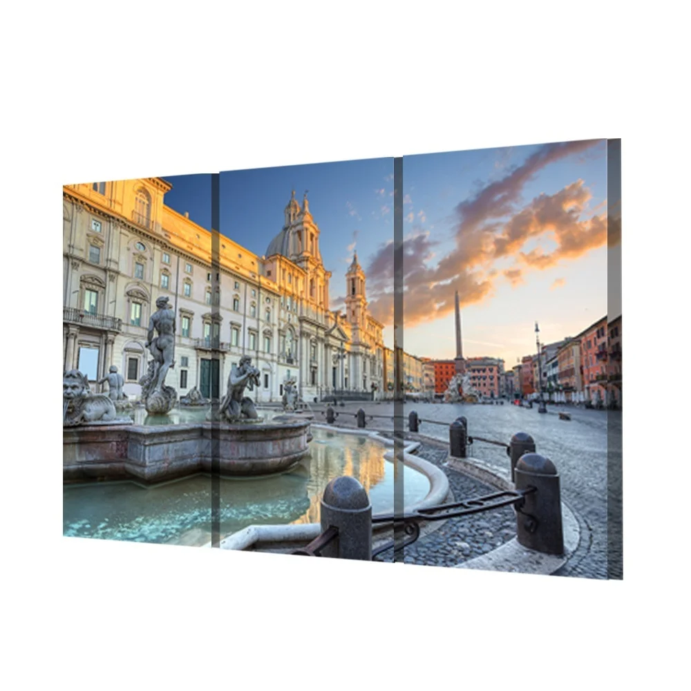 Buy 3 Panel European landscape Canvas Painting Oil