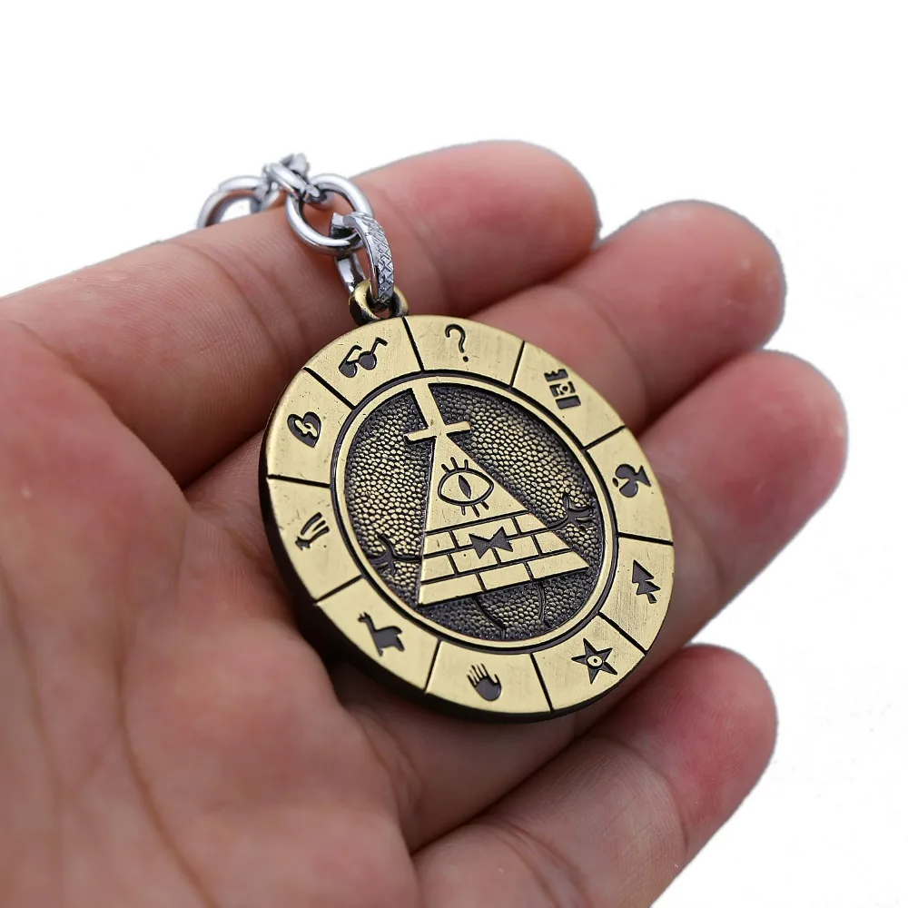 

HSIC New HOT Gravity Falls Keychain Boss Metal Allloy Key Chains Falls Bill Key Ring Car Key Holder Men Jewelry 12277