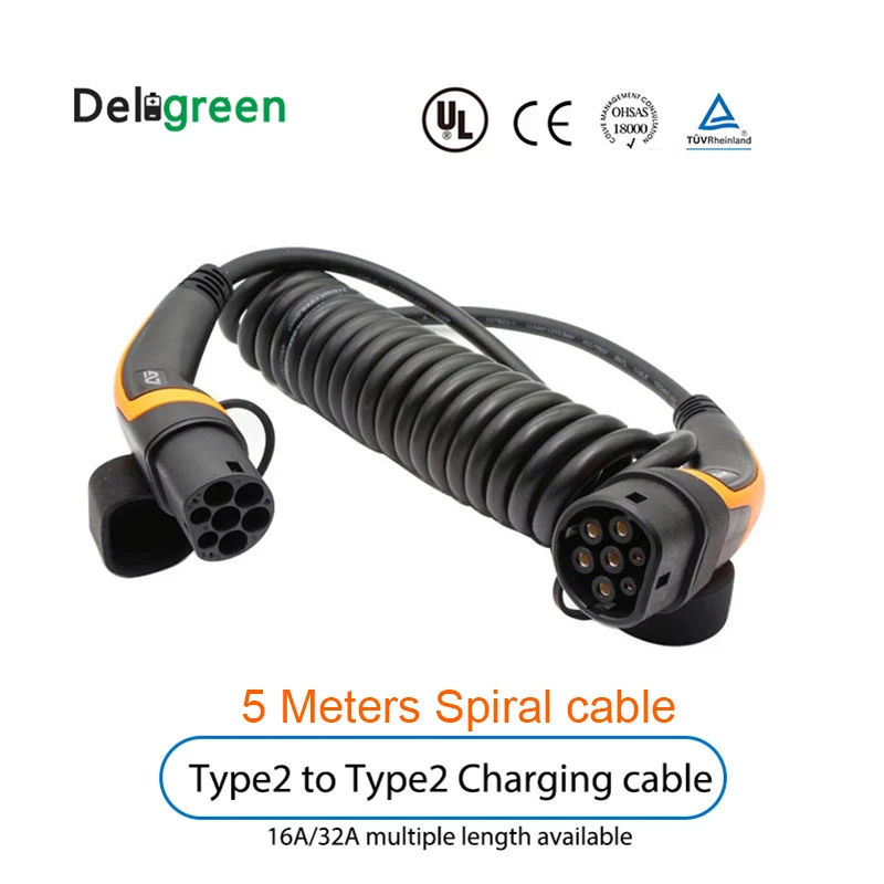 22kw 11KW 16A 32A EV Cable Type 2 to Type 2