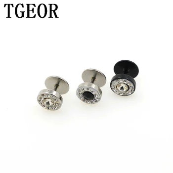 

Free Shipping hot wholesale illusion cheaters 20pcs 16g gem rim crystals multi colors stainless steel fake plugs