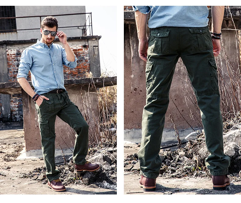 Дропшиппинг мужской военный комбинезон длинные брюки плюс размер 29-40 Высокое качество хлопок мужские армейские брюки мульти-штаны карго с карманами