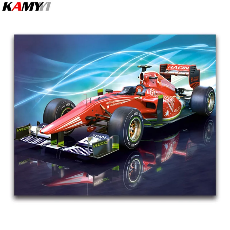 F1 racing 5D DIY Алмазная картина вышивка крестом полная круглая картины автомобиля