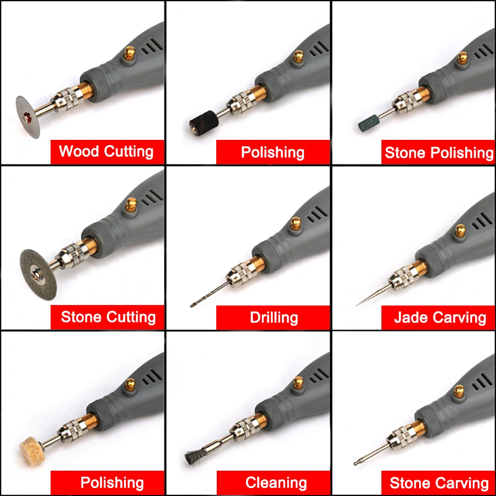 NEWACALOX USB Charging 10W Cordless Variable Speed Rotary Tools Kit Mini Engraver Pen 26 Accessories for Milling Polishing 4