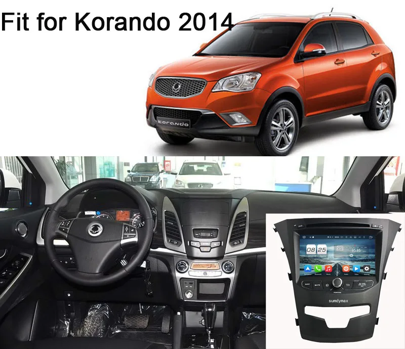 Clearance Android 8.0 Car DVD Player For SSANGYONG KORANDO 2014 With 1024*600 Capacitive Autoradio Stereo Headunit octa core built in wifi 4