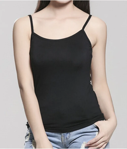 Shelf bra tanks and camisoles women fashion Satin s shelf bra