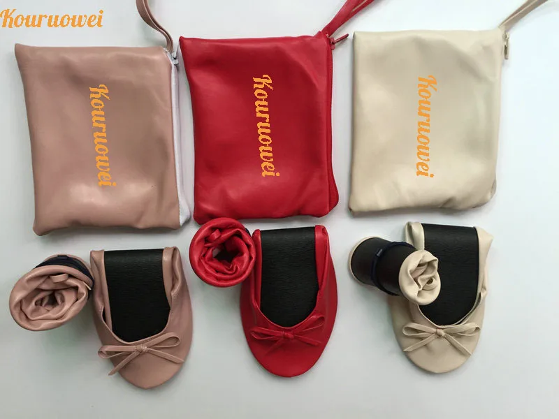 

Free Shipping ! Customized Fancy colorful ballerina shoes foldable flats wedding gift for guest
