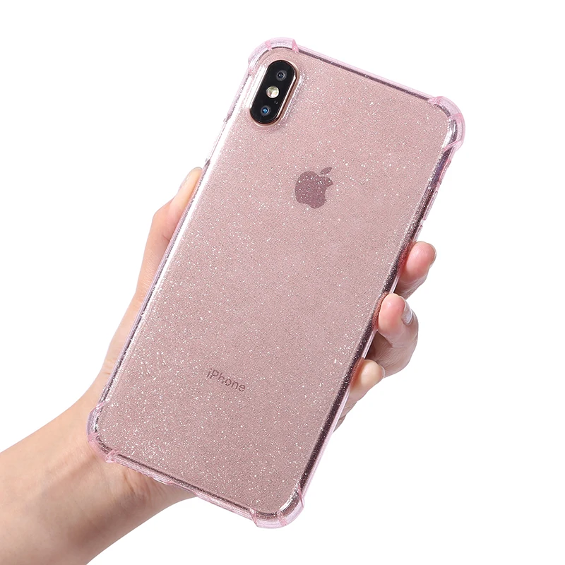 Роскошный блестящий чехол для iPhone 7 8 6 s S Plus X XR XS MAX прозрачный суперударопрочный