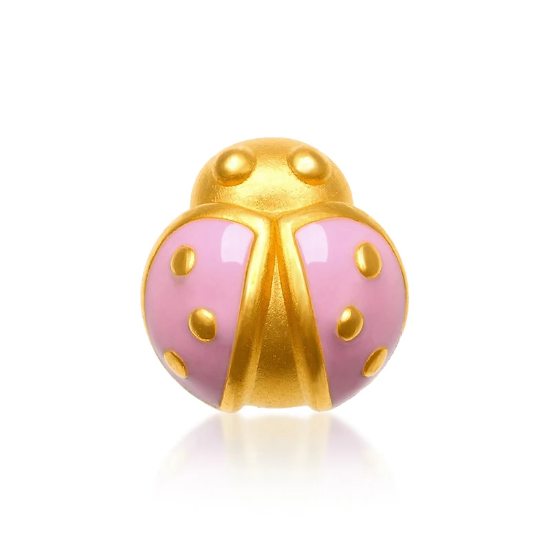 

Pure 24K Yellow Gold Bracelet 3D 999 Gold ladybug Bracelet 1.23g