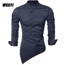 Мужские рубашки с длинным рукавом, брендовые рубашки для мужчин, Повседневные Мужские приталенные одноцветные рубашки, мужские официальные рубашки XXL