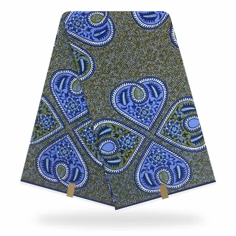 

ESEWING High Quality Ankara African Wax Print Fabric 100% Cotton 6 Yards Sewing Material For Dress Ghana Nigeria Wax Fabric 66