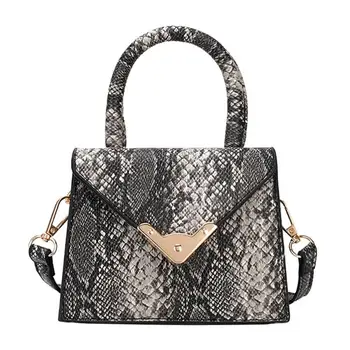 

Geometric Trapezoid Shaped Shoulder Bag Bolsas Small Messenger Handbags Casual Women Snake Print Flap PU Leather Crossbody Bags