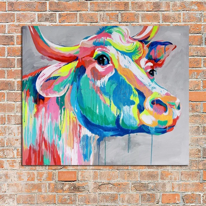 Modern Abstract Art 100Handpainted Oil Painting Cow Paintings on