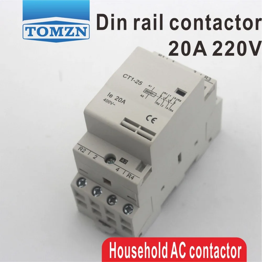 

CT1 4P 20A 2NC 2NO 220V/230V 50/60HZ Din rail Household ac Modular contactor