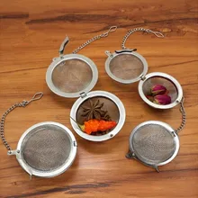 1 шт. Серебряный ситечко для чая многоразовый сетчатый травяной шарик пряность для чая чайник запирающийся чай фильтр-инфузор специй PD 003