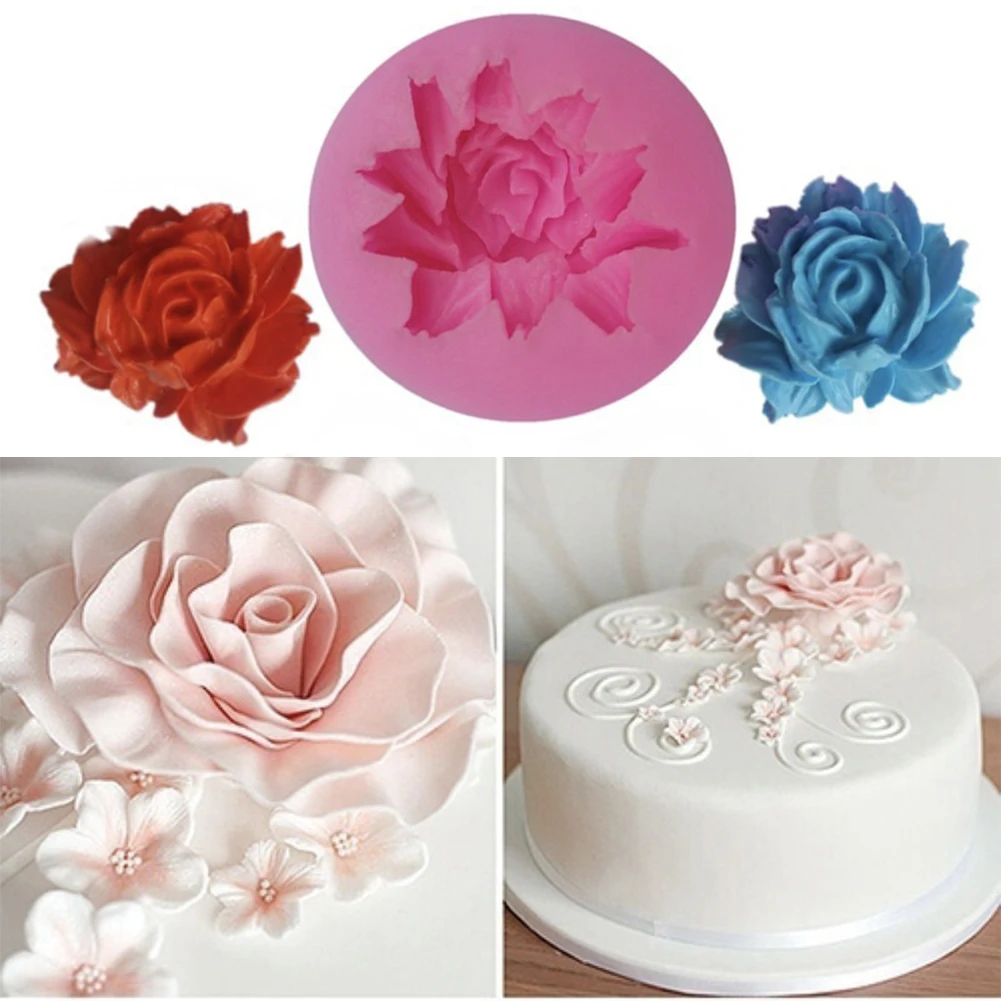 3D силиконовая форма в виде цветка розы помадка подарок украшения инструменты Шоколадные конфеты печенье мороженое Мыло Fimo Полимерная глина-смола форма для выпечки