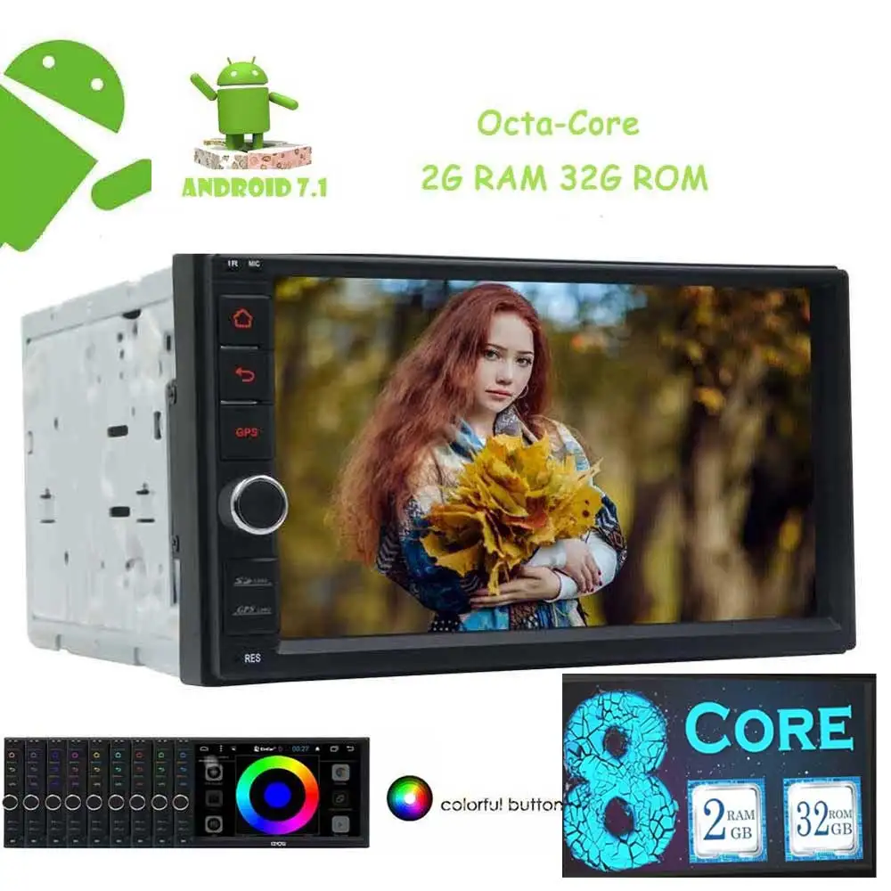 Android 7 1 7 dual 2 DIN headunit GPS navigation automotive font b multimedia b font