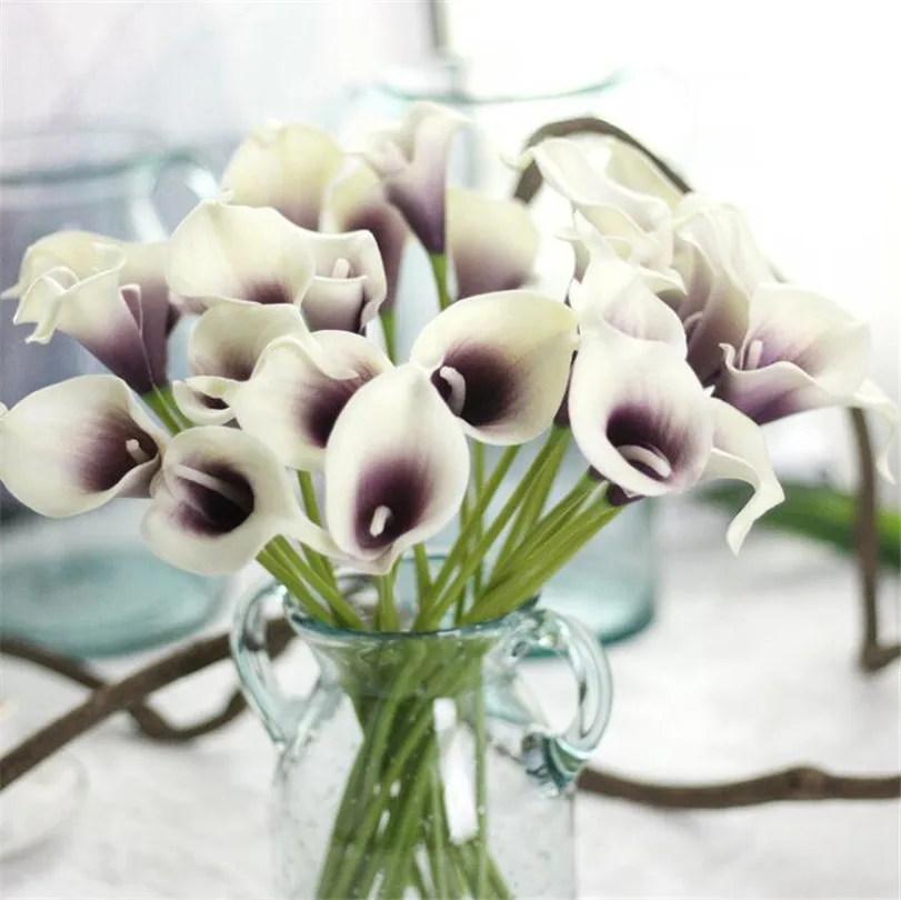 

1pcs Artificial Flowers PU Calla Lily flores Bouquets Wedding Decoration Fake Flowers Home Autumn Decoration Artificial Plants