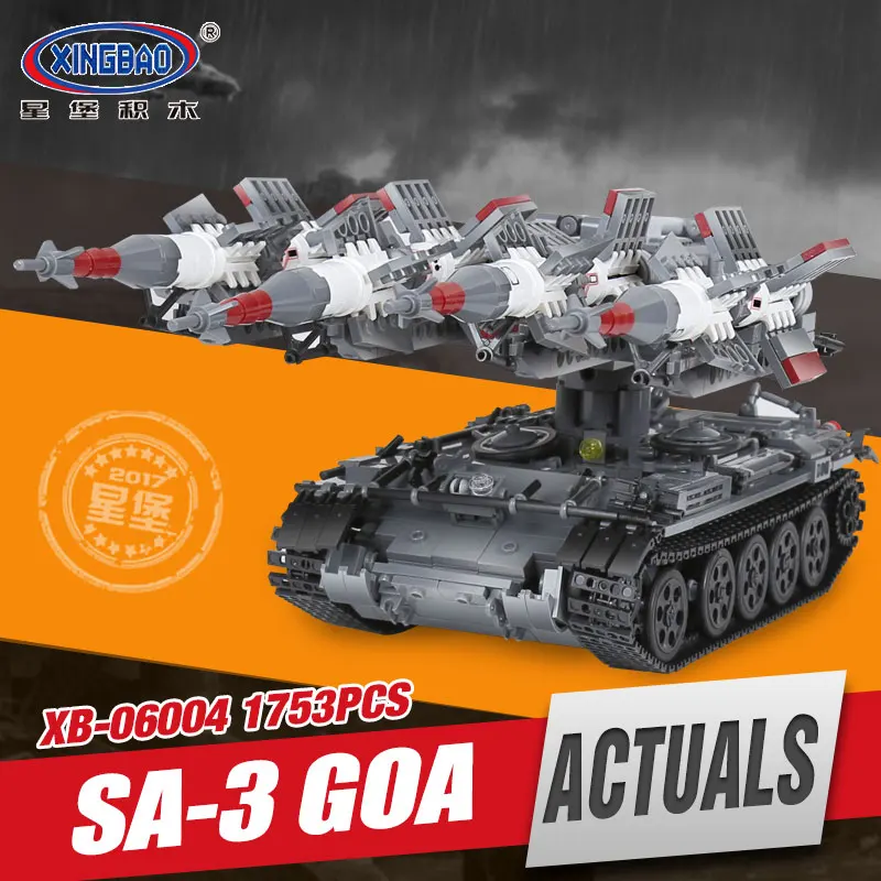 

Xingbao 06004 1753Pcs Military Series The SA-3 missile and T55 Tank Set Children Educational Building Blocks Bricks Toys Gifts