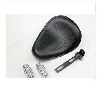 

Black Leather Flame Solo Slim Seat +Mounting For Honda Yamaha Suzuki Kawasaki Sport BMW KTM Aprilia Ducati Motorcycle Street